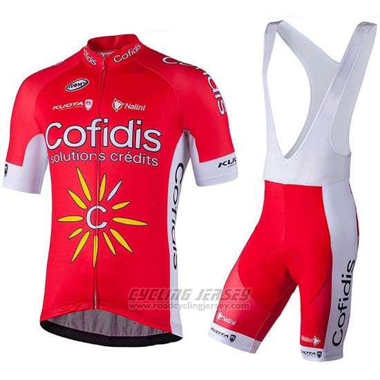 2018 Cycling Jersey Confidis Red Short Sleeve and Bib Short